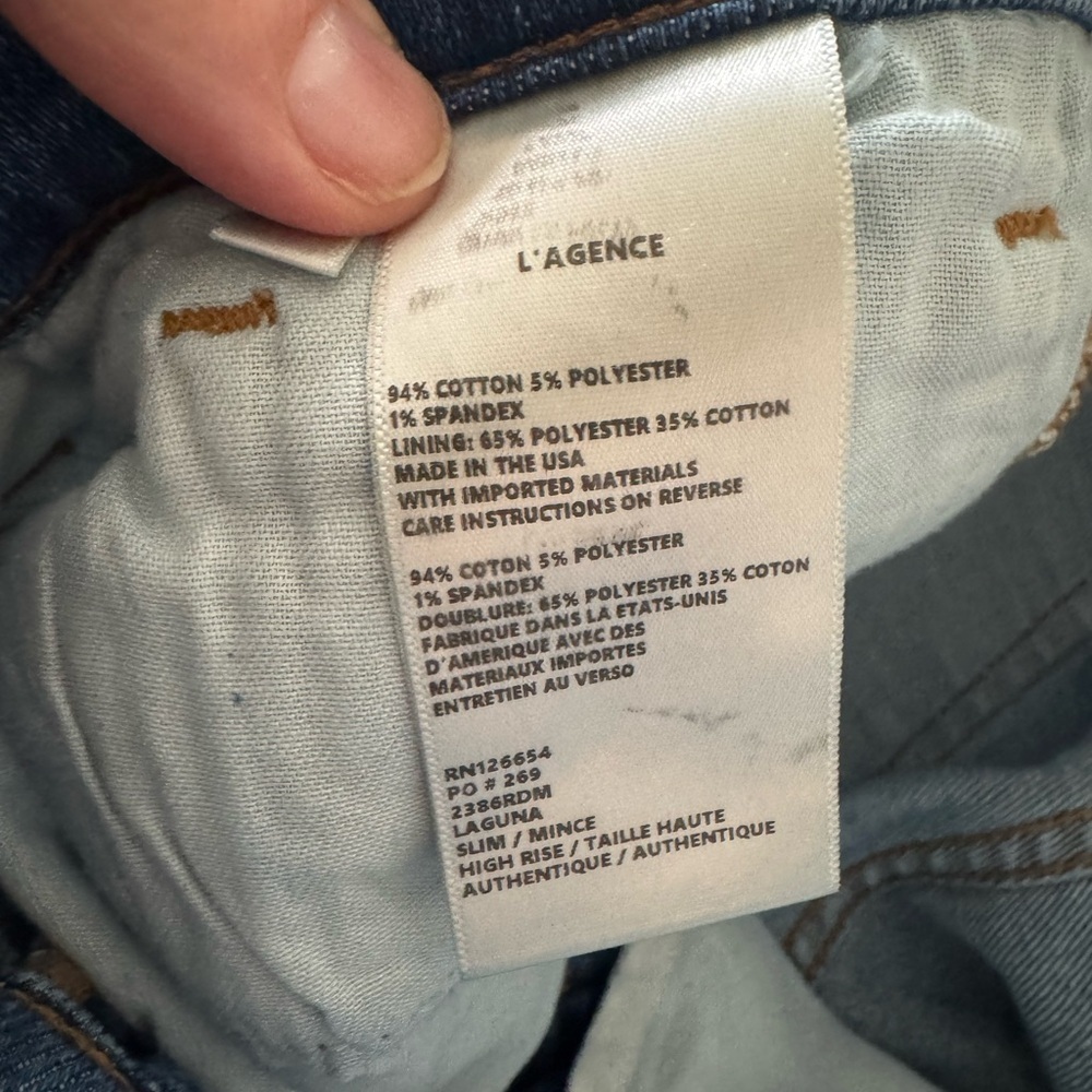 L’agence Laguna medium wash soft stretchy Slim High Rise Released Hem jean sz 30 - Picture 7 of 7